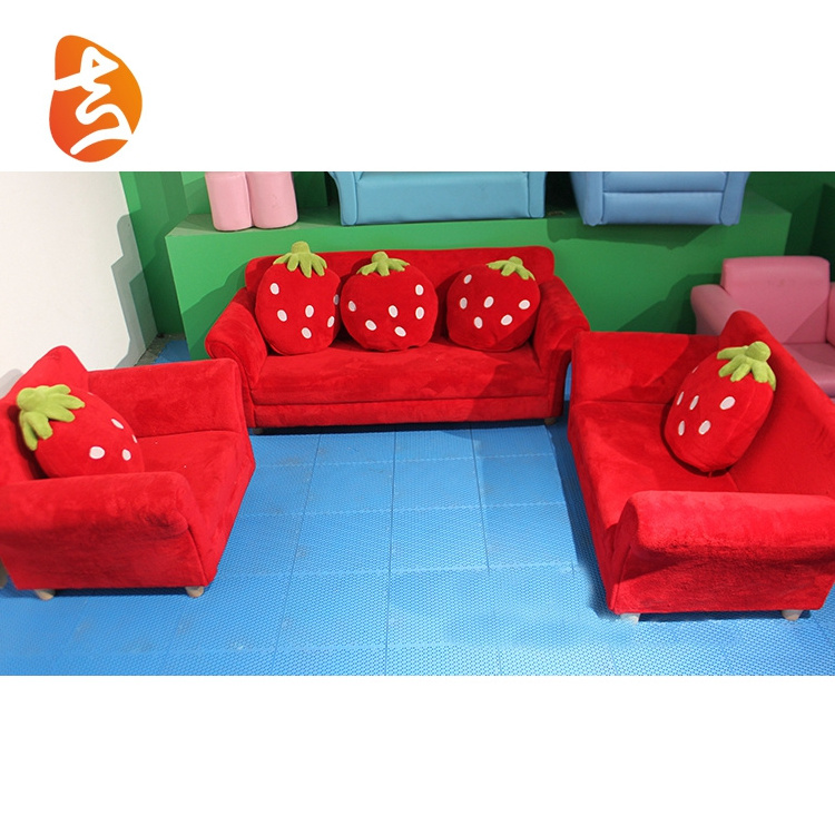 PU leather cute kids strawberry sofa for preschool kids uesd