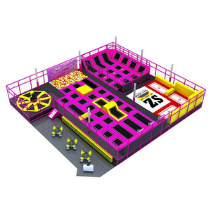 High Quality Mobile Trampoline Park Factory Customized Long Indoor Trampolines Equipment for Sale China Children and Adults