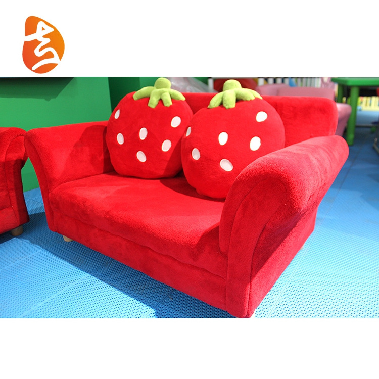 PU leather cute kids strawberry sofa for preschool kids uesd