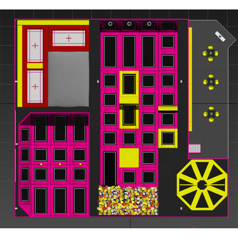 High Quality Mobile Trampoline Park Factory Customized Long Indoor Trampolines Equipment for Sale China Children and Adults