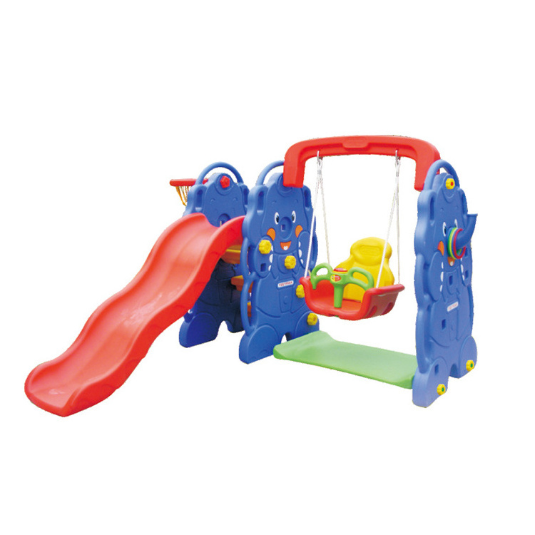 Top Quality Kindergarten Kids Toys Combination Plastic Indoor Plastic Slide 2 Kids Custom Slide with Ball Pool and Swing 3 Years