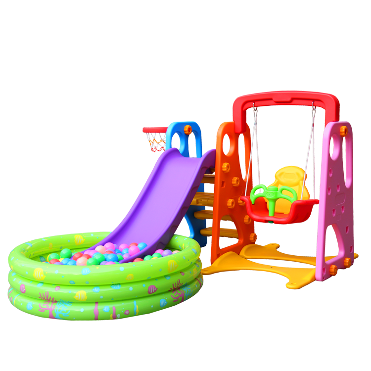 Top Quality Kindergarten Kids Toys Combination Plastic Indoor Plastic Slide 2 Kids Custom Slide with Ball Pool and Swing 3 Years