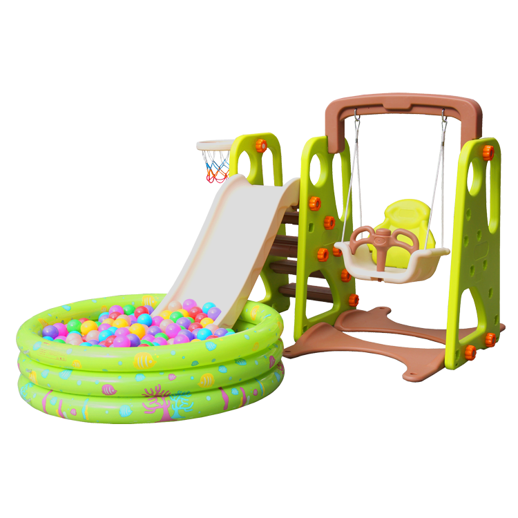 Top Quality Kindergarten Kids Toys Combination Plastic Indoor Plastic Slide 2 Kids Custom Slide with Ball Pool and Swing 3 Years