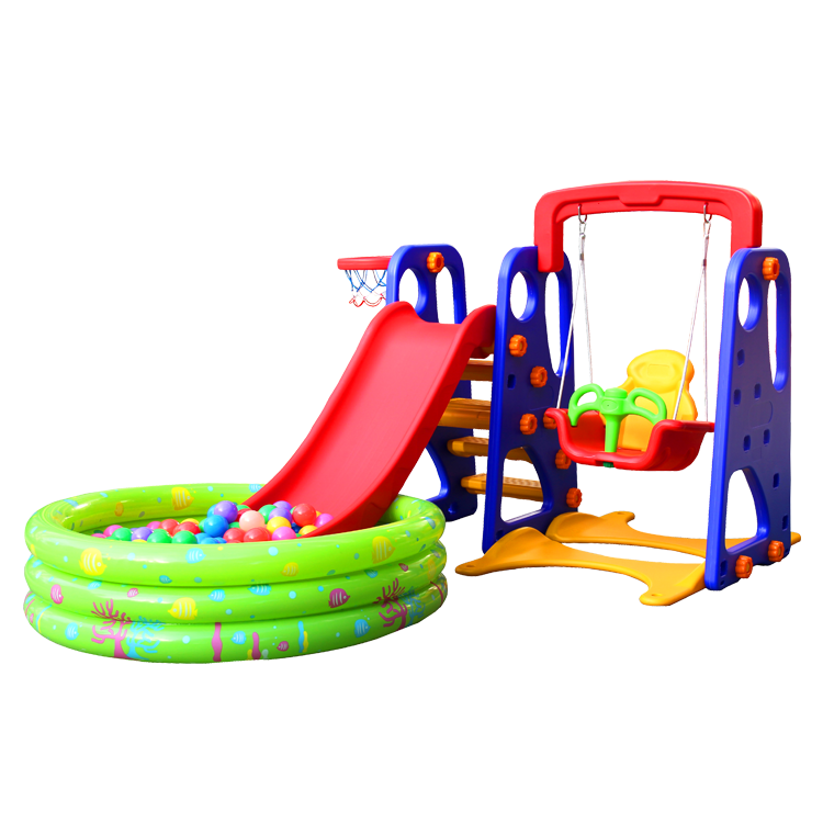 Top Quality Kindergarten Kids Toys Combination Plastic Indoor Plastic Slide 2 Kids Custom Slide with Ball Pool and Swing 3 Years