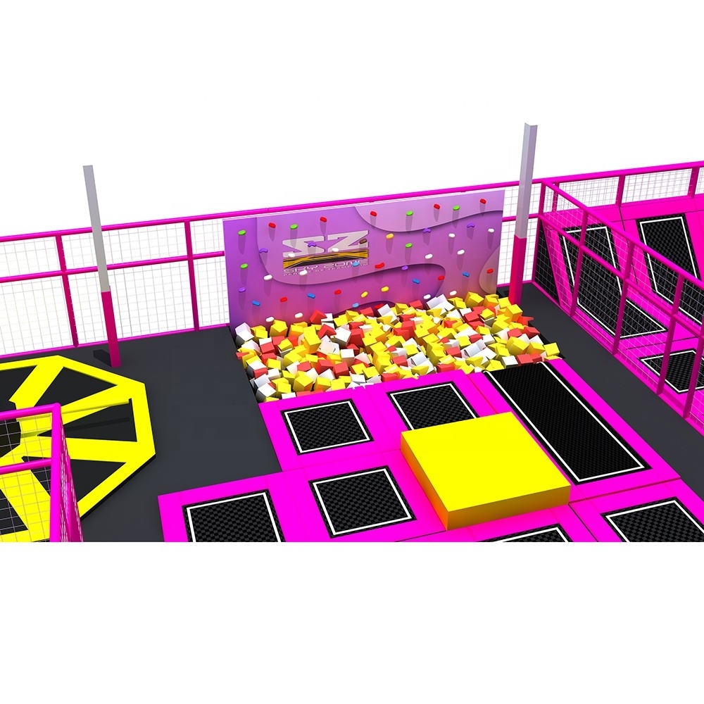 High Quality Mobile Trampoline Park Factory Customized Long Indoor Trampolines Equipment for Sale China Children and Adults