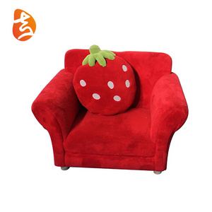 PU leather cute kids strawberry sofa for preschool kids uesd