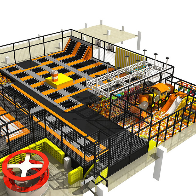 Factory adult and kids commercial Parks Indoor Playground  trampoline park with nets