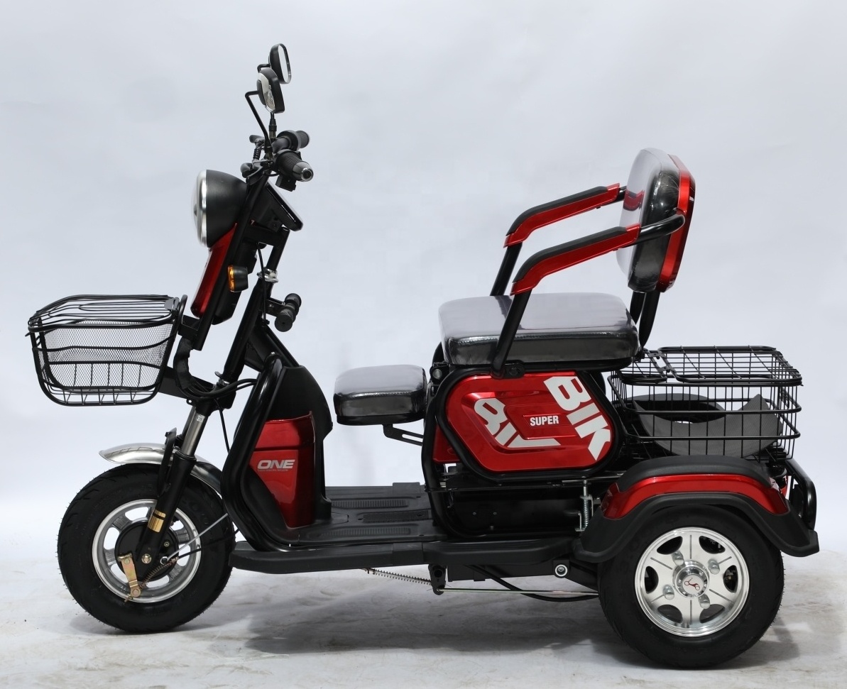 Three Wheels Cargo Electric Tricycle Motorcycle Mobility Scooter  ebike 3 wheels electric bike with cover