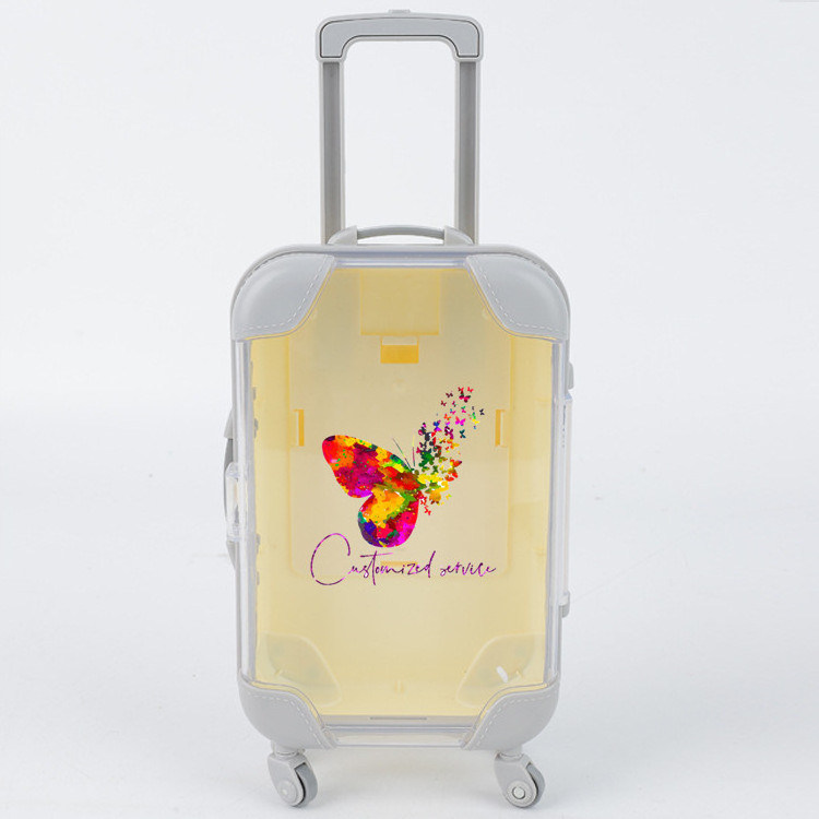 private label mini suitcase packaging box wholesale OEM  toy suitcase with logo lashes mini suitcase