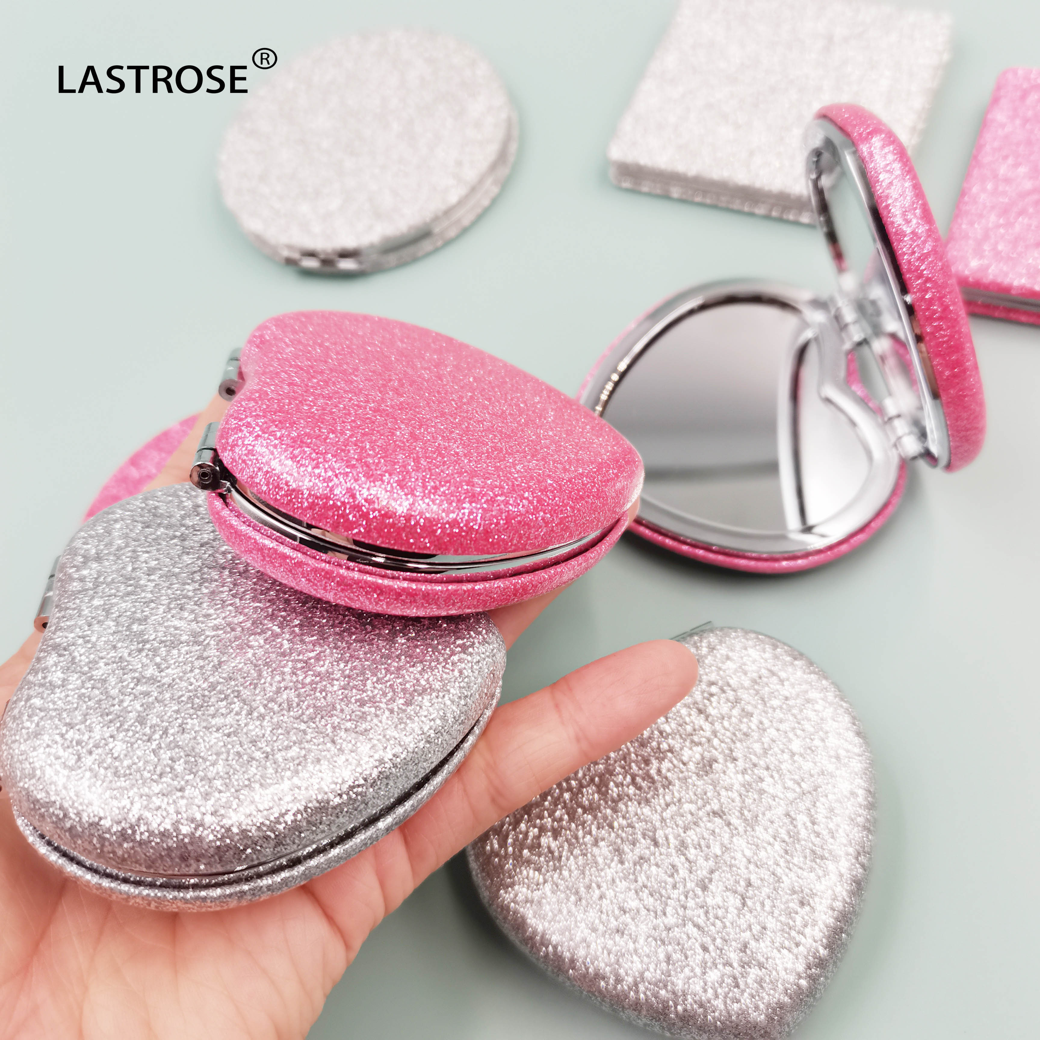 Wholesale Folded Round Square Cosmetic Mirror Personalized Vanity Double Pocket Mirror Private Label hand mirror for girl makeup