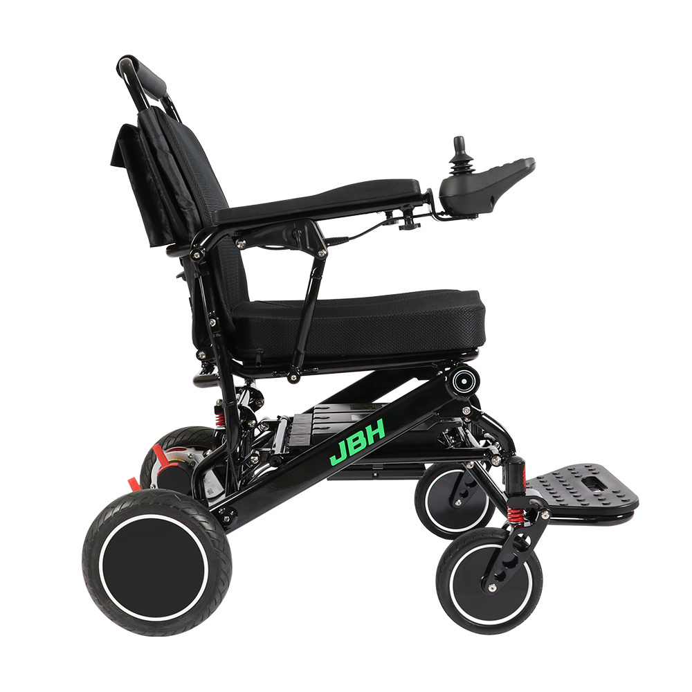 Portable Electric Wheelchair New Hot Sale Four-wheel Trolley Battery Powered Wheelchair Folding Anhui Black Coated Wheelchair