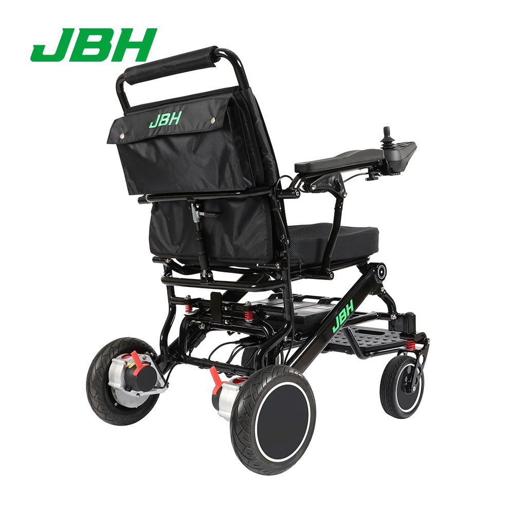 Portable Electric Wheelchair New Hot Sale Four-wheel Trolley Battery Powered Wheelchair Folding Anhui Black Coated Wheelchair