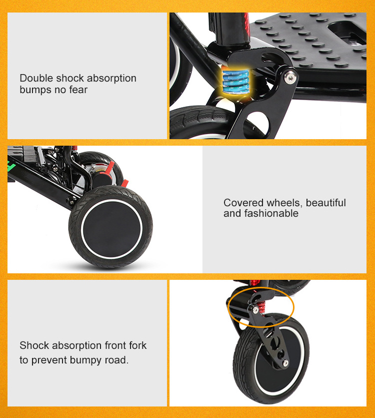 Portable Electric Wheelchair New Hot Sale Four-wheel Trolley Battery Powered Wheelchair Folding Anhui Black Coated Wheelchair