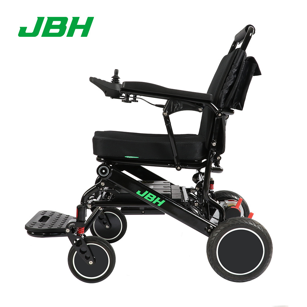 Portable Electric Wheelchair New Hot Sale Four-wheel Trolley Battery Powered Wheelchair Folding Anhui Black Coated Wheelchair