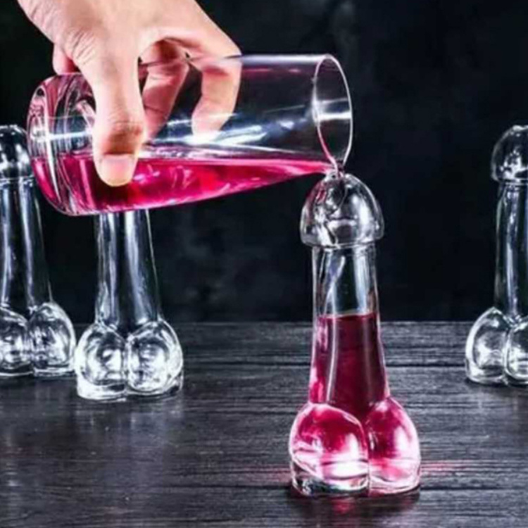 Jinbaijia Jinbaijia Hot Sell 2.5oz 100ml Creative Male Penis Dick Shape Bar Ware Cocktail Shot Wine Glass for Party Bar KTV