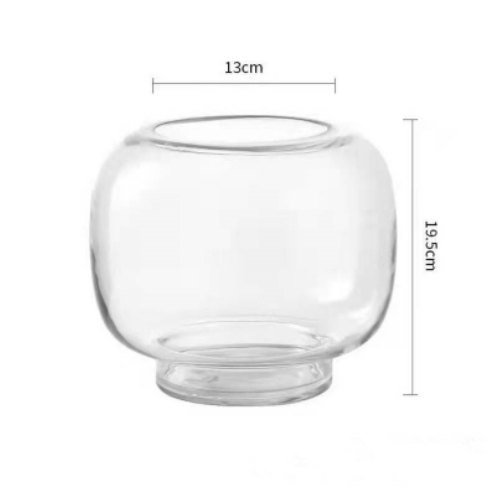 Nordic style design smoked glass vase glass jar  shaped  round hand blown flower glass vase manufacturers in Shanxi