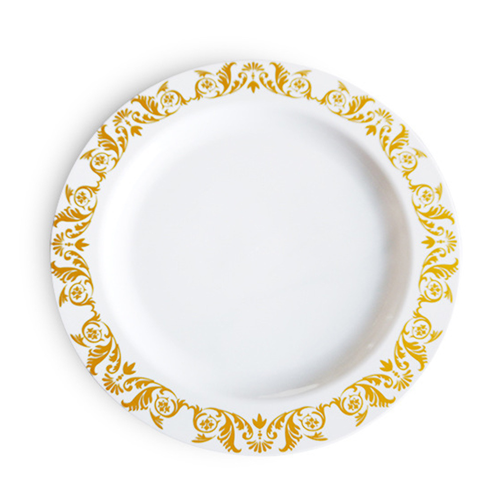 Jinbaijia 7.5 Inch 10.25 Inch Tableware Hot Selling Ps Plastic Bronzing Appetizer Plate Wholesale Bread And Butter Plate