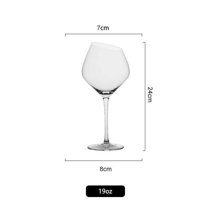 Jinbaijia Round creative personalized customization support OEM / ODM novelty Oblique mouth shape red wine Glasses