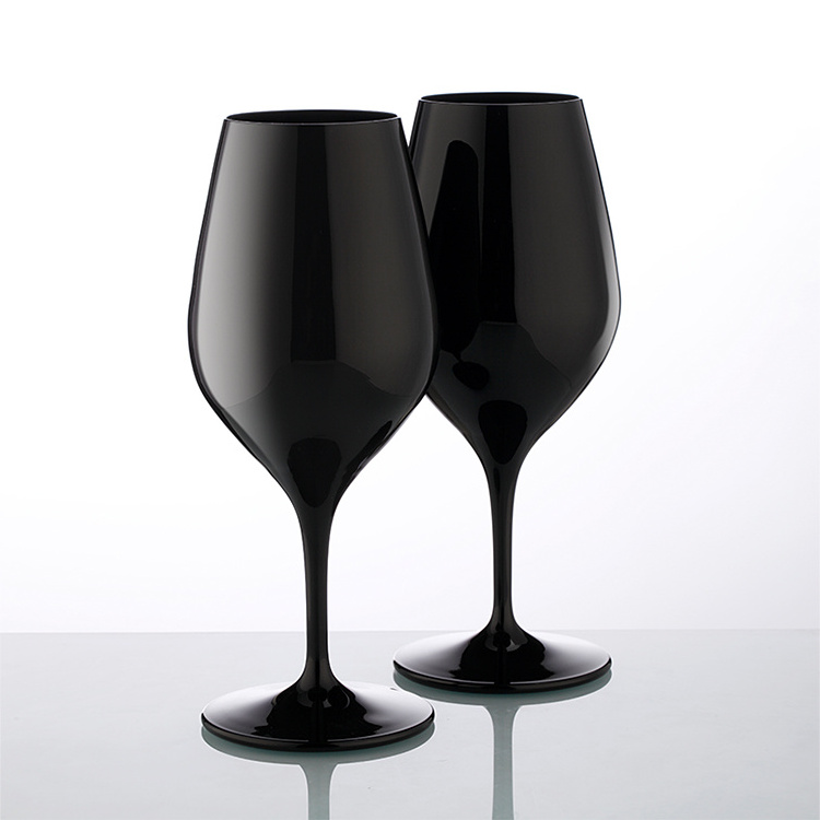 Jinbaijia Hot 2022 Selling Amazon Reusable Personality Black Red Wine Glasses Black Wine Glass