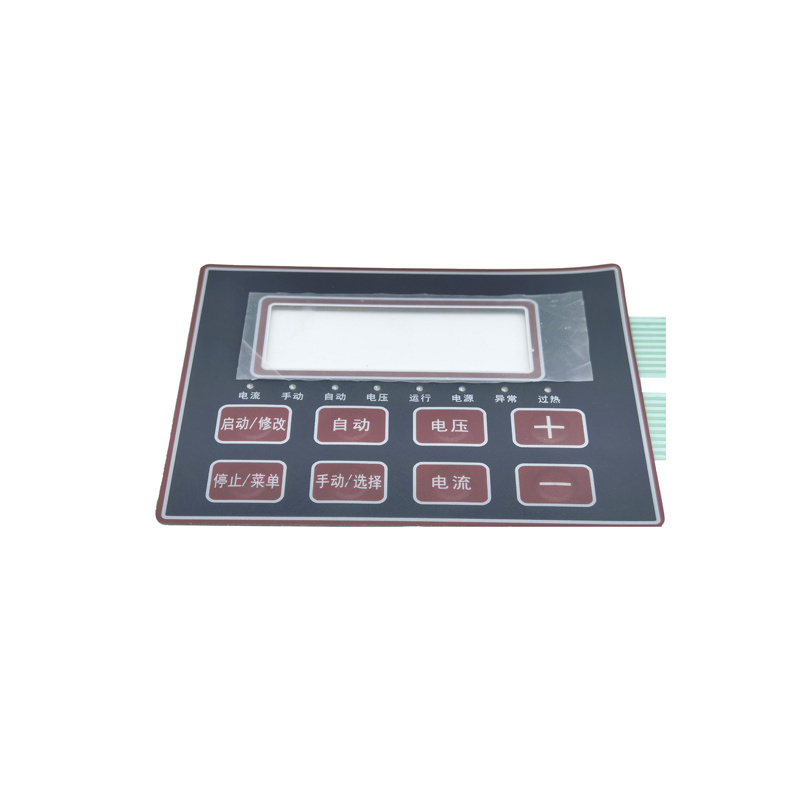 Manufacturer Graphic Overlay Embossed Button wholesale customized waterproof membrane switch keyboard with led window