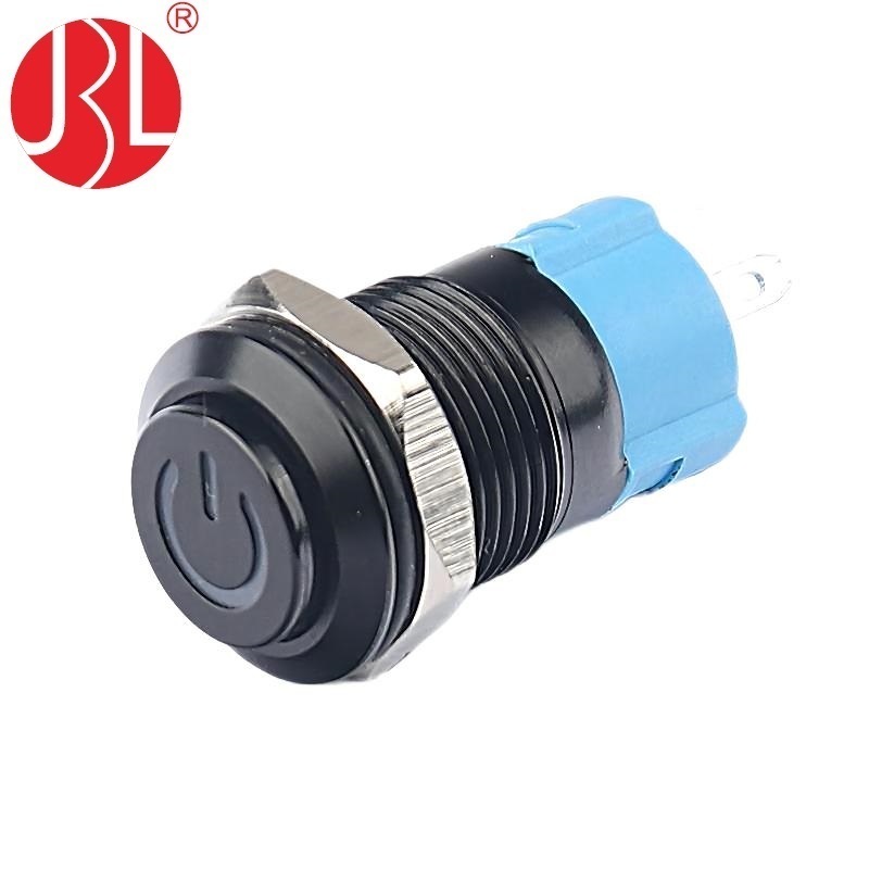 Black Metal Push Button Switch 12mm Waterproof Small illuminated with LED Momentary Latching Push Button Switches