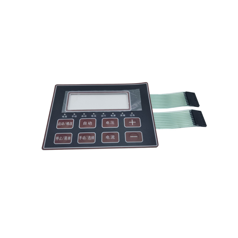 Manufacturer Graphic Overlay Embossed Button wholesale customized waterproof membrane switch keyboard with led window