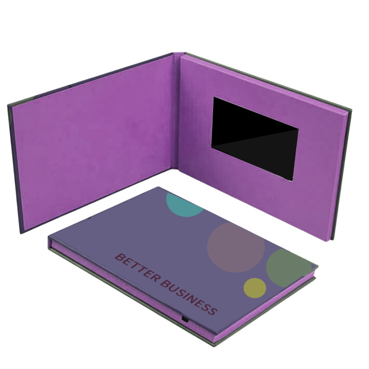 Lcd Video Brochure Wholesale A5 Black Paper Advertising Player 7 Inch Video Music Photo brochure