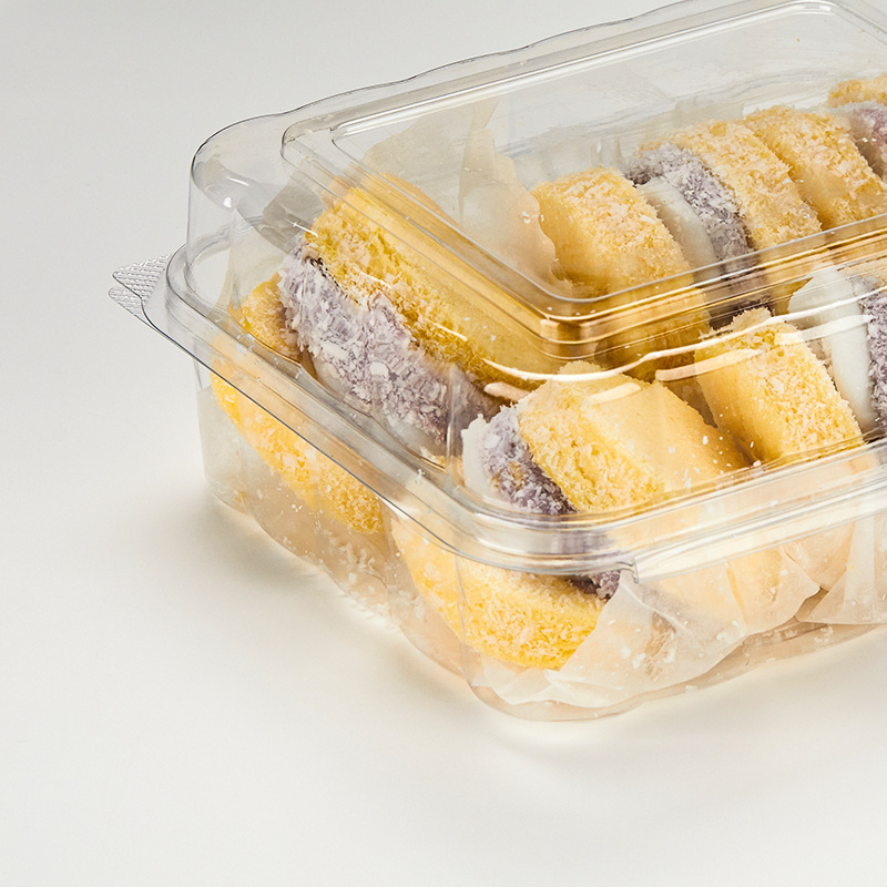 Custom Food Grade Disposable Plastic Biscuit Apple Pie Donut Dessert Transparent Anti-Fog Box