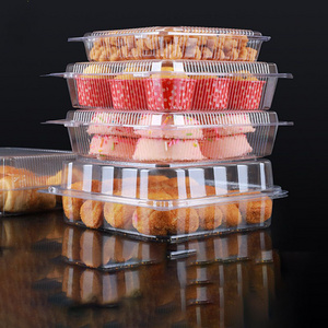 Disposable Clear Blister Food Packaging Container Cake Pastry Clamshell Plastic Box for Bakery Cake Gift Pastry Clear Packaging