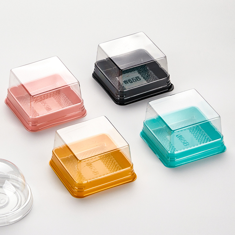 Clear Plastic Square Cupcake Container Dome Holders Moon Cake Blister Packaging Muffin Dessert Mini Cake Packaging Box