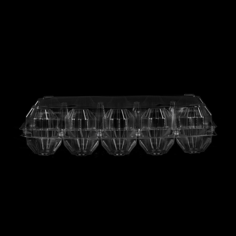 Disposable 10 Holes Egg Carton Packing Tray Suppliers Transparent Pet Plastic Blister Trays For Eggs 10 Cells Duck Egg Holder