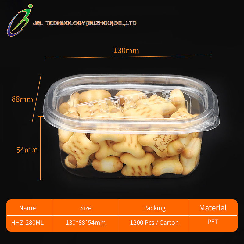 Wholesale Transparent PET Food Container Rectangle Disposable Takeaway Plastic Fruit Salad Packaging Box for Sweets Pastry