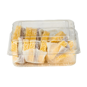 Custom Food Grade Disposable Plastic Biscuit Apple Pie Donut Dessert Transparent Anti-Fog Box