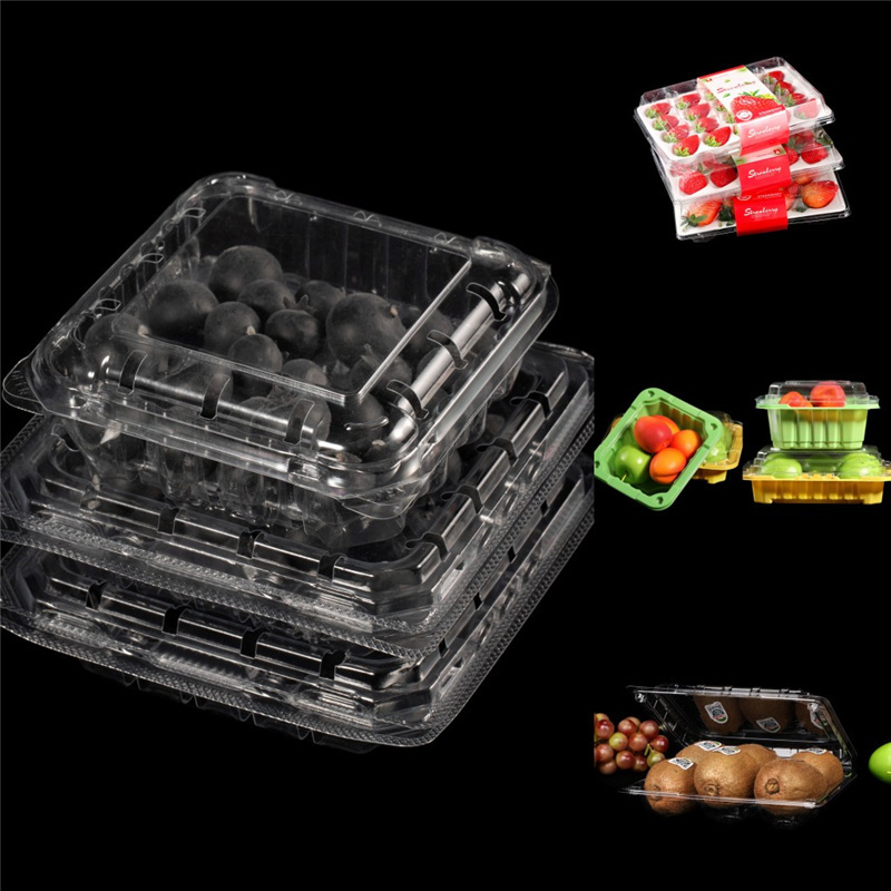 4.4oz 125g High Quality Recyclable Fruit Clamshell Container Clear Plastic Box Packaging Blackberry Blueberry Punnet