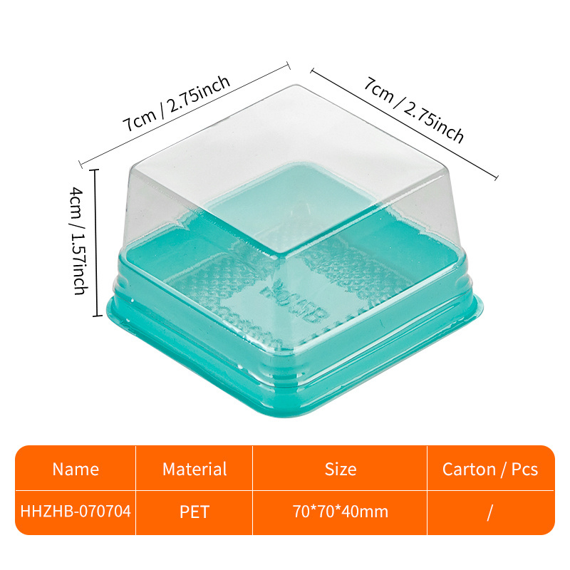 Clear Plastic Square Cupcake Container Dome Holders Moon Cake Blister Packaging Muffin Dessert Mini Cake Packaging Box