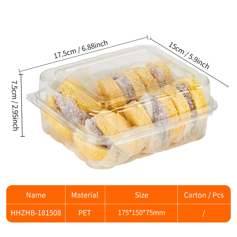 Custom Food Grade Disposable Plastic Biscuit Apple Pie Donut Dessert Transparent Anti-Fog Box