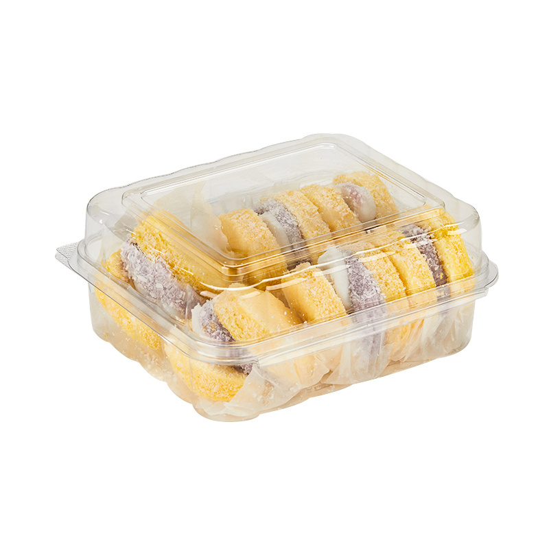 Custom Food Grade Disposable Plastic Biscuit Apple Pie Donut Dessert Transparent Anti-Fog Box