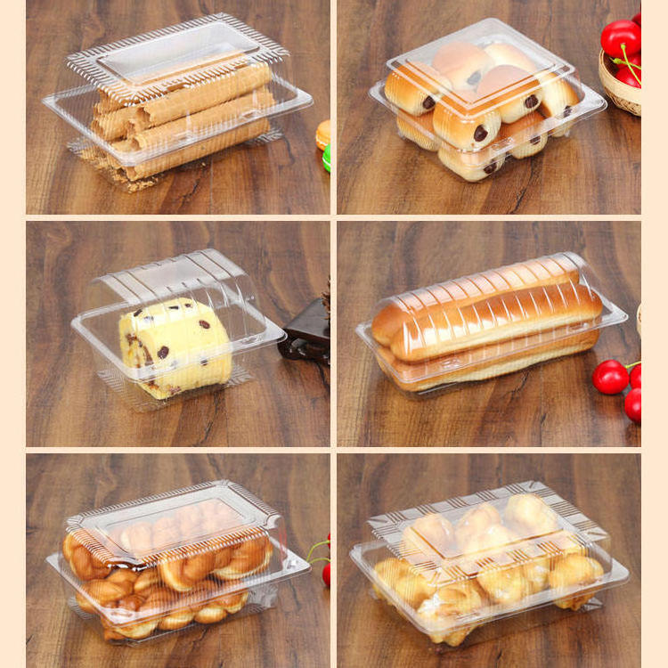 Disposable Clear Blister Food Packaging Container Cake Pastry Clamshell Plastic Box for Bakery Cake Gift Pastry Clear Packaging