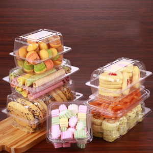 Cheap Cake Dessert Baking Food Disposal Container Clear Plastic Clamshell Blister Packaging Box for Pastry Biscuit