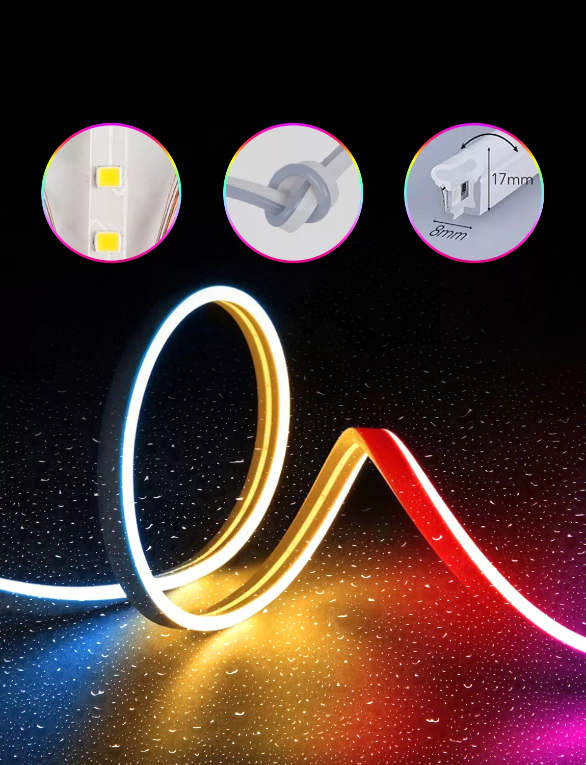 Rgbic Neon Light With Wifi Neon Rope Light Diy Light Bar App Control Music Sync Tv Backlight Game Living Room Bedroom smart life