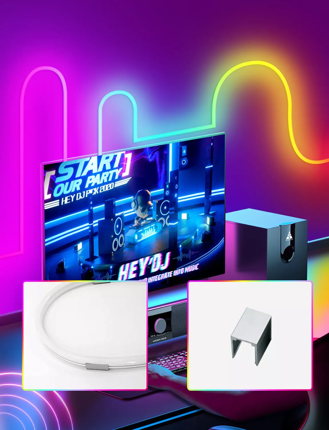 Rgbic Neon Light With Wifi Neon Rope Light Diy Light Bar App Control Music Sync Tv Backlight Game Living Room Bedroom smart life