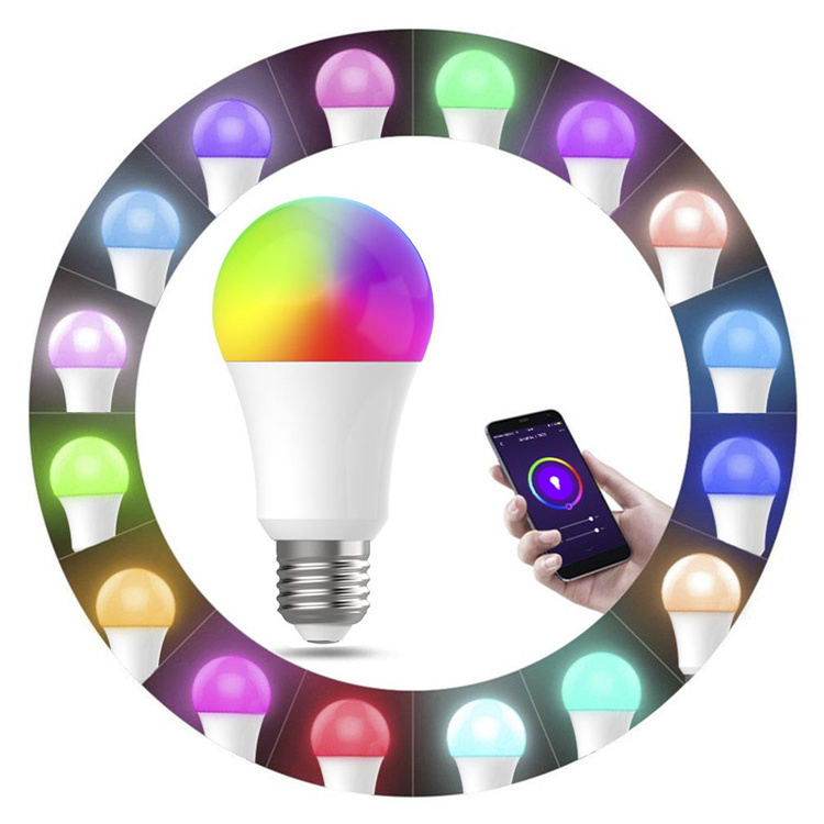 Smart wifi light Bulb that Work with Alexa & Google Home, E27 Light Bulbs, RGB CCT, 9W