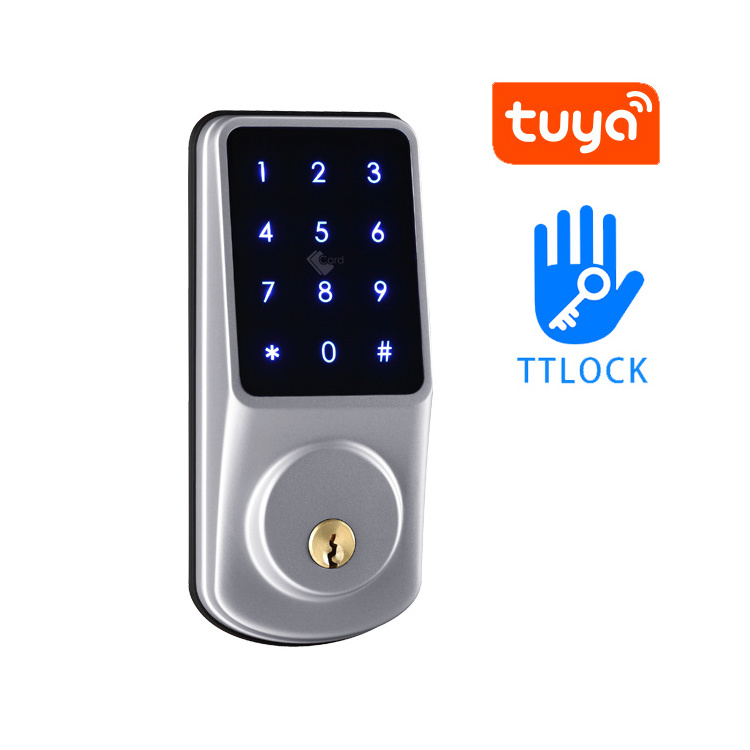 Tuya App Keypad Ttlock Home Smart Deadbolt Lock Waterproof Outdoor Gate Wifi Digital Front Keyless Smart Electronic Door Locks