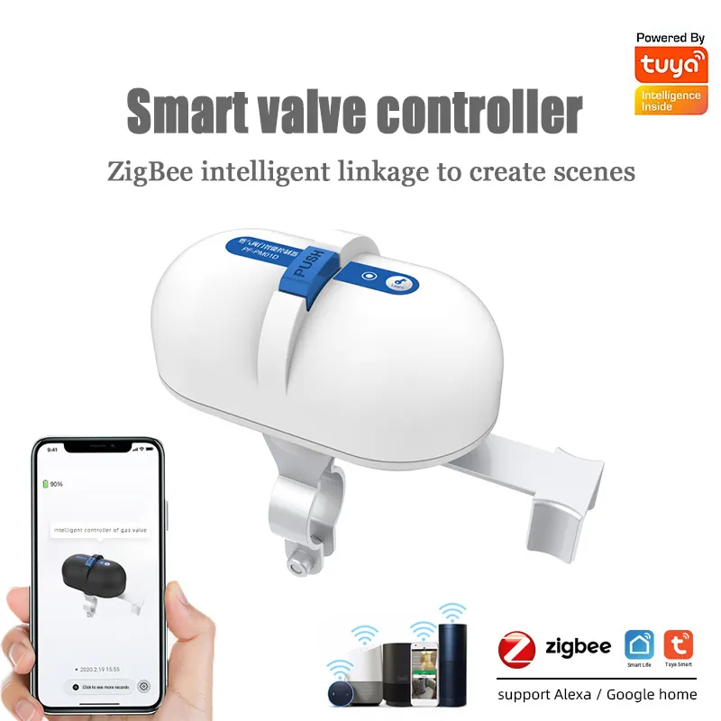 Tuya Smart Life App Wifi Zigbee Water Gas Pipeline Auto Shut Off Valve Controller Smart Life App Remote Control Home Automation