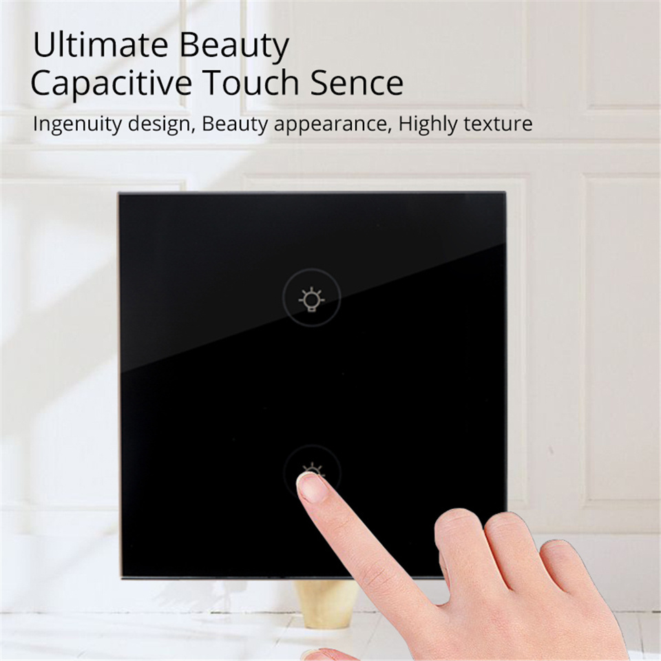 Durable using low price life black smart light wall wifi switch no neutral