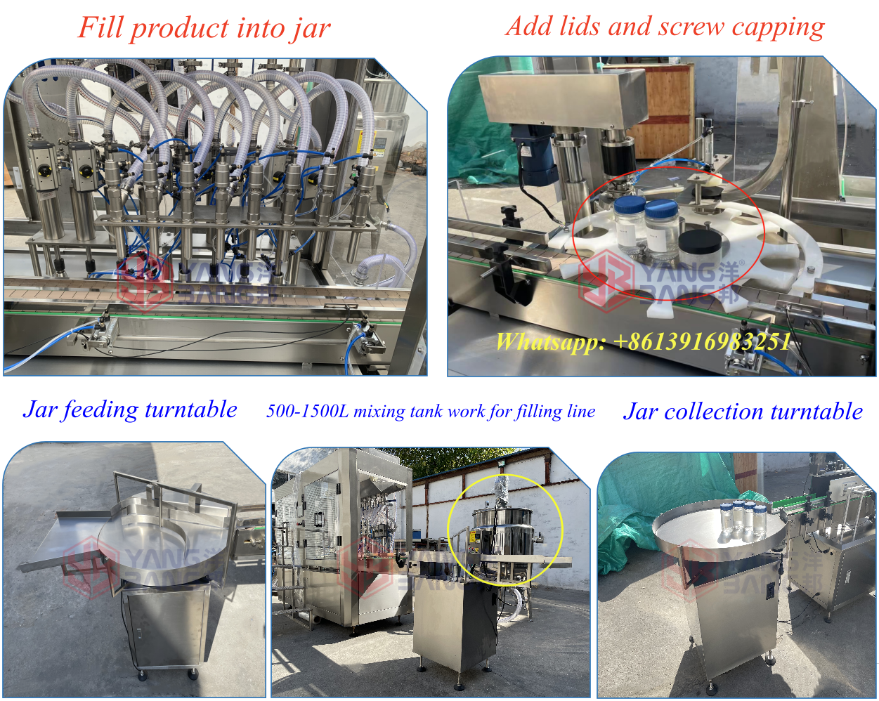 YB-JG4B Factory Price Peanut Butter Making Machine Glass Bottle Jar Peanut Butter Filling and Capping Machine