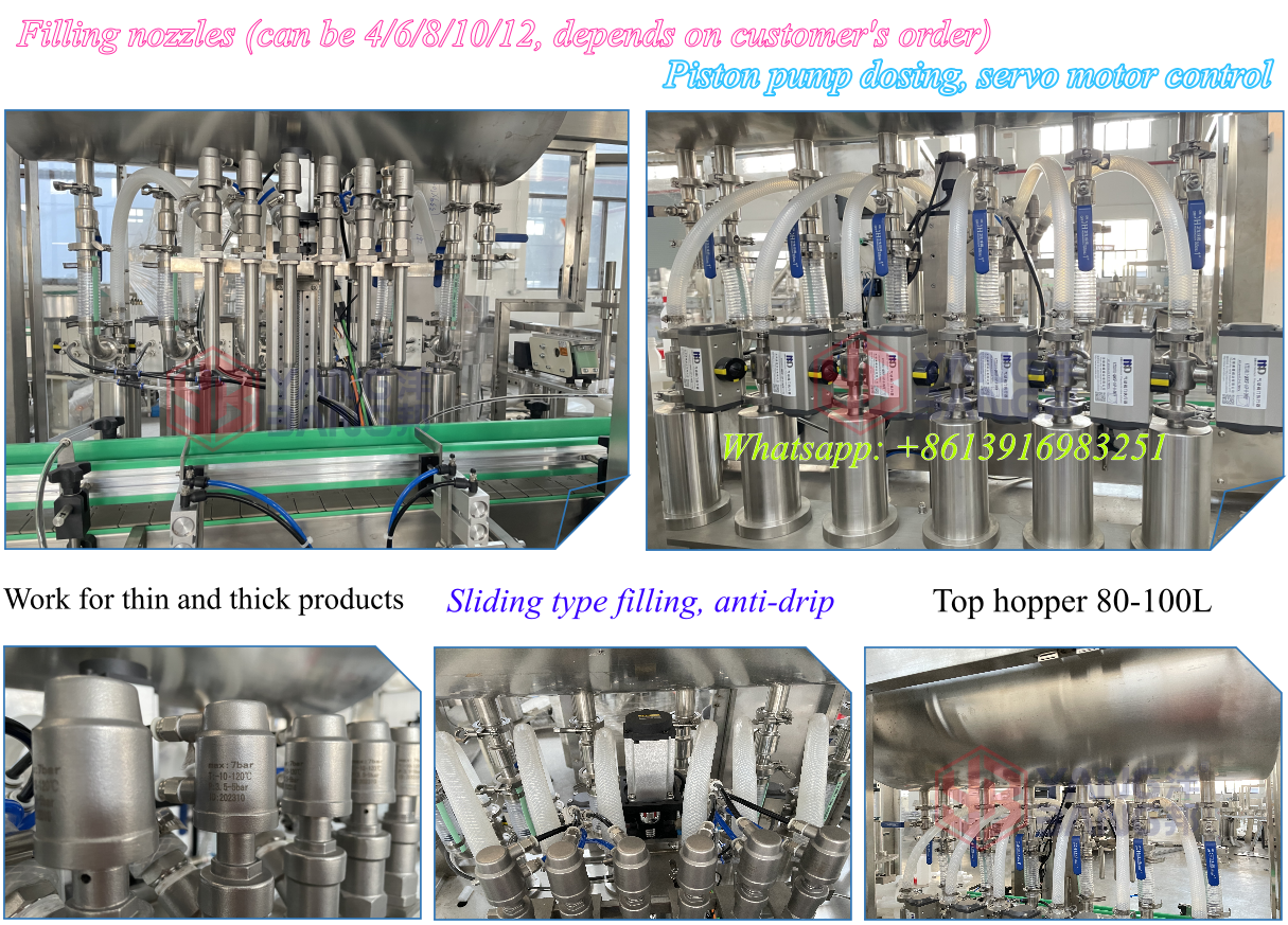 YB-JG6B Automatic 6 Nozzles Fast Speed Beverage Milk Yogurt Filling Machine Juice Yogurt Bottle Filling Line for 500ml