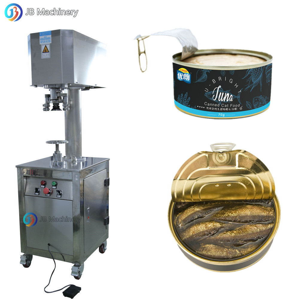 JB-BF130 Semi-utomatic High Speed Tuna Fish Tin Can Canning Machine / Sardine Fish Can Sealer / Canned Food Packing Machine