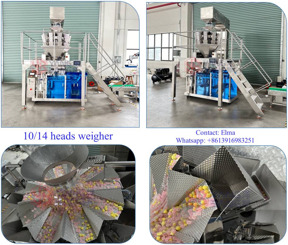 Automatic High Speed Zipper Bag Premade Doypack Gummy Bear Candy Counting Filling Packing Packaging Machine