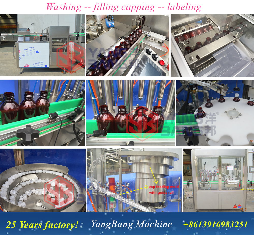 Automatic 4/8 Heads Cough Syrup Filling Machine, Liquid Bottle Syrup Production Line